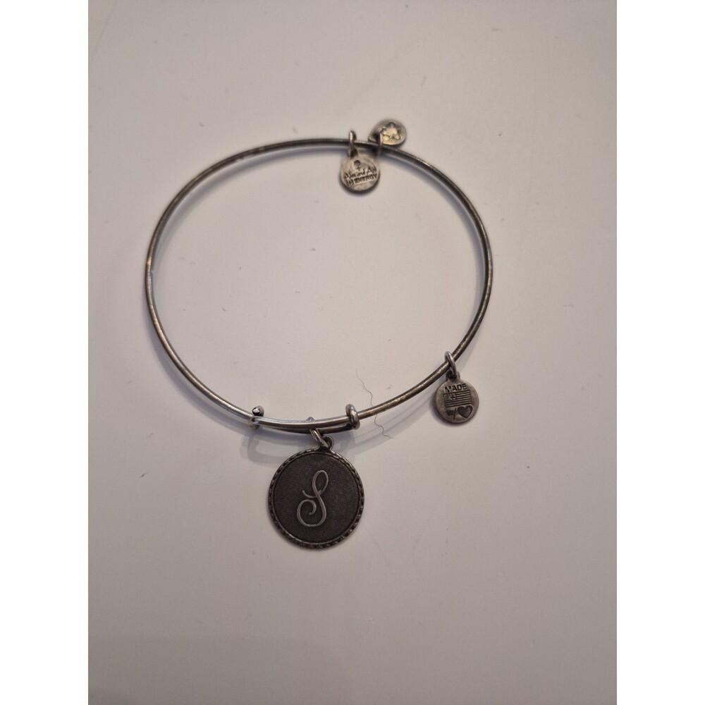 Alex and Ani S Initial Charm Bangle Bracelet